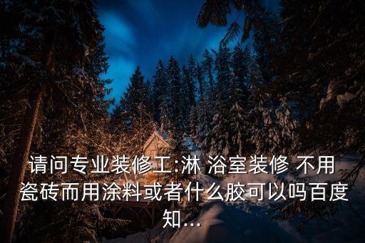 请问专业装修工:淋 浴室装修 不用 瓷砖而用涂料或者什么胶可以吗百度知...