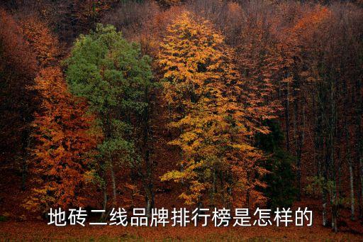 地砖二线品牌排行榜是怎样的