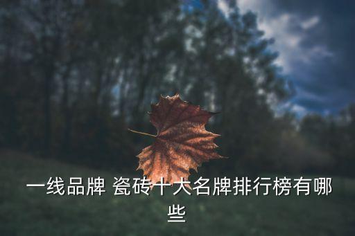  一线品牌 瓷砖十大名牌排行榜有哪些