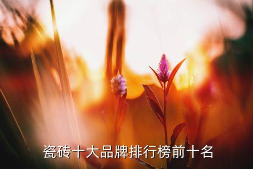  瓷砖十大品牌排行榜前十名