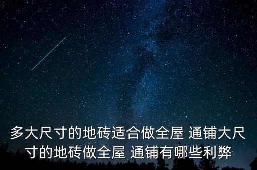 多大尺寸的地砖适合做全屋 通铺大尺寸的地砖做全屋 通铺有哪些利弊
