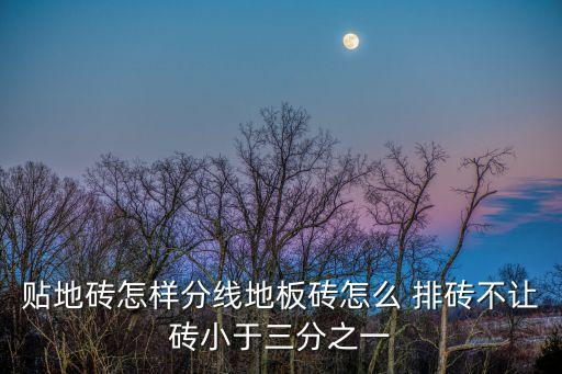 贴地砖怎样分线地板砖怎么 排砖不让砖小于三分之一