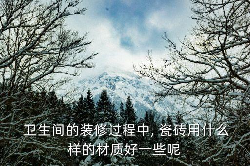  卫生间的装修过程中, 瓷砖用什么样的材质好一些呢