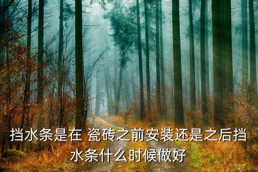 卫生间瓷砖隔水条做法