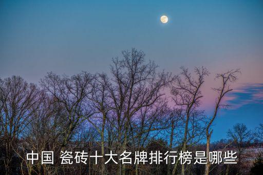 中国 瓷砖十大名牌排行榜是哪些