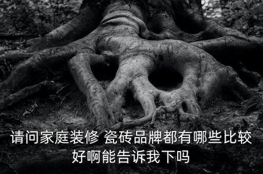 请问家庭装修 瓷砖品牌都有哪些比较好啊能告诉我下吗
