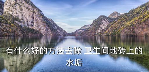 有什么好的方法去除 卫生间地砖上的水垢