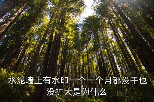 水泥墙上有水印一个一个月都没干也没扩大是为什么