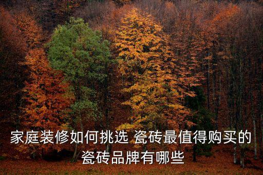 家庭装修如何挑选 瓷砖最值得购买的 瓷砖品牌有哪些