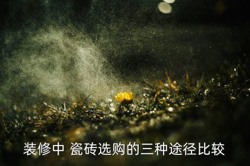 装修中 瓷砖选购的三种途径比较