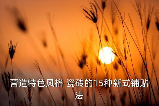 营造特色风格 瓷砖的15种新式铺贴法