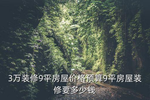 3万装修9平房屋价格预算9平房屋装修要多少钱