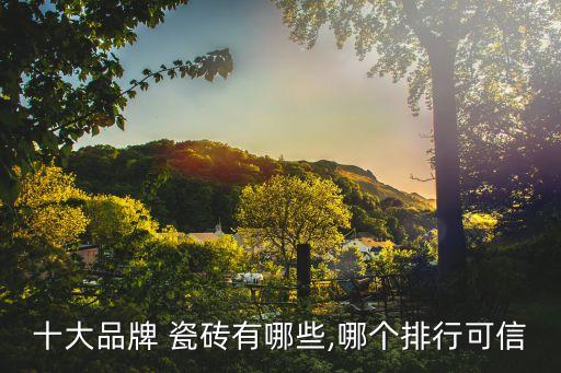 十大品牌 瓷砖有哪些,哪个排行可信