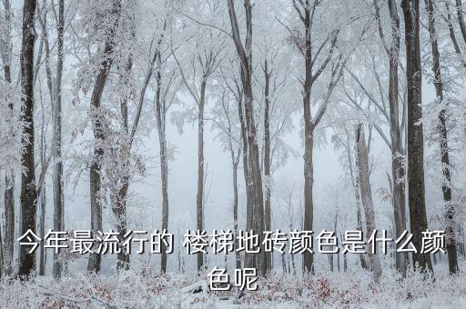 今年最流行的 楼梯地砖颜色是什么颜色呢