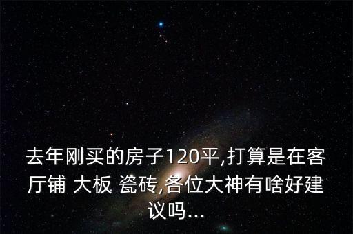 去年刚买的房子120平,打算是在客厅铺 大板 瓷砖,各位大神有啥好建议吗...