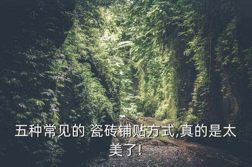五种常见的 瓷砖铺贴方式,真的是太美了!