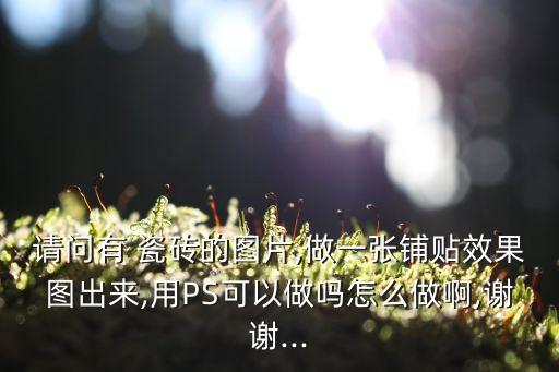 请问有 瓷砖的图片,做一张铺贴效果图出来,用PS可以做吗怎么做啊,谢谢...