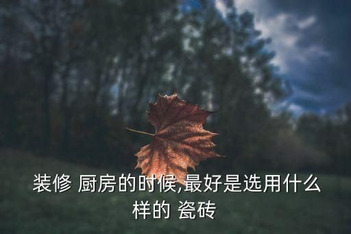  装修 厨房的时候,最好是选用什么样的 瓷砖