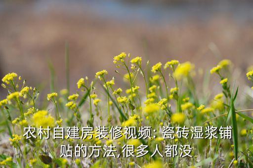  农村自建房装修视频: 瓷砖湿浆铺贴的方法,很多人都没