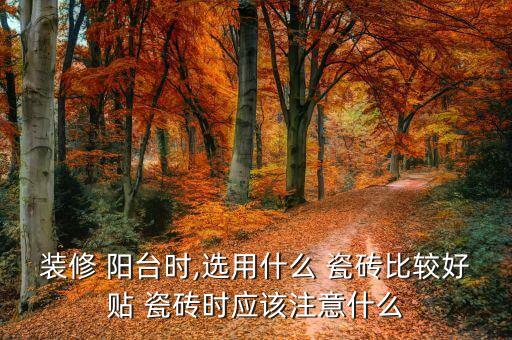 装修 阳台时,选用什么 瓷砖比较好贴 瓷砖时应该注意什么