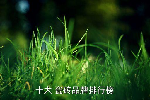 十大 瓷砖品牌排行榜