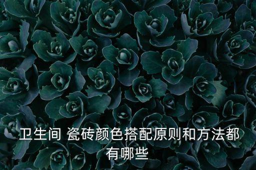  卫生间 瓷砖颜色搭配原则和方法都有哪些