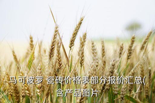 马可波罗 瓷砖价格表部分报价汇总(含产品图片
