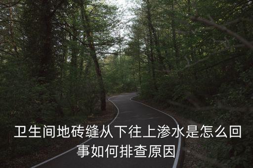  卫生间地砖缝从下往上渗水是怎么回事如何排查原因